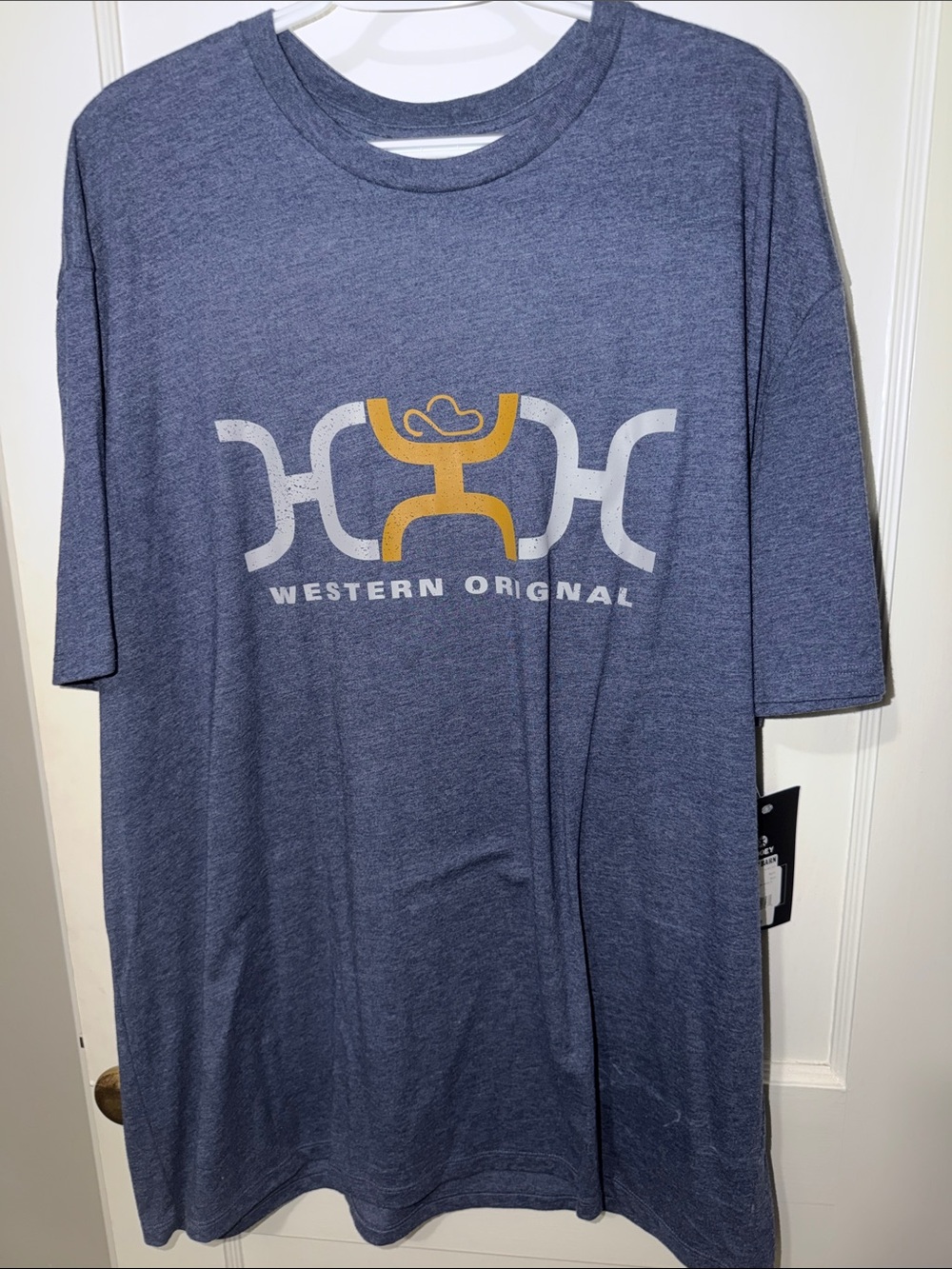 Hooey Blue Short Sleeve Tee with Yellow & White Logo